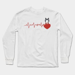 husky dog love Long Sleeve T-Shirt